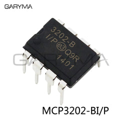 20Pcs MCP3202-BI/P ADC Single SAR 100ksps 12-bit Serial DIP-8pin