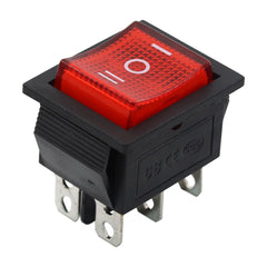 5Pcs KCD4 6Pin Rocker Switch 2/3 Position Boat Button Power Switch with Light On-Off-On On-Off 16A 250VAC/20A 125VAC 32*25mm