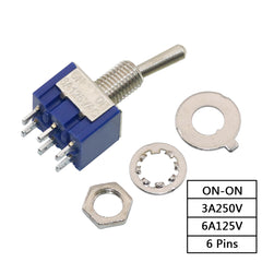 5 шт. тумблер ВКЛ-ВЫКЛ/ВКЛ-ВЫКЛ-ВКЛ 3/6 Pin 2/3 положения с фиксацией MTS-102 103 202 203 3A250V/6A125V Кнопка питания автомобиля