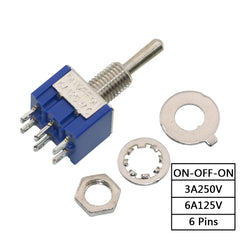 5 шт. тумблер ВКЛ-ВЫКЛ/ВКЛ-ВЫКЛ-ВКЛ 3/6 Pin 2/3 положения с фиксацией MTS-102 103 202 203 3A250V/6A125V Кнопка питания автомобиля