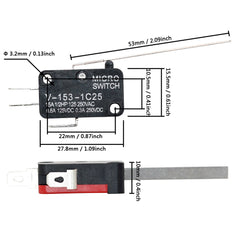 5 шт. длинный рычажный переключатель V-151-1C25 V-152-1C25 V-153-1C25 V-154-1C25 V-155-1C25 V-156-1C25 V-15-1C25 микроконцевой выключатель мгновенного действия 16А