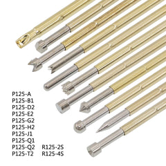 100Pcs Test Probes Pogo Pin Receptacle P125-A P125-B P125-D P125-E2 P125-G2 P125-H P125-J P125-Q1 P125-Q2 P125-T2 R125-2S R125-4S