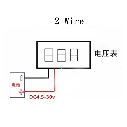2 Wire 4.5-30V / 3 Wire 0.36" LED Digital Voltmeter Voltage Meter Car Motorcycle Volt Tester