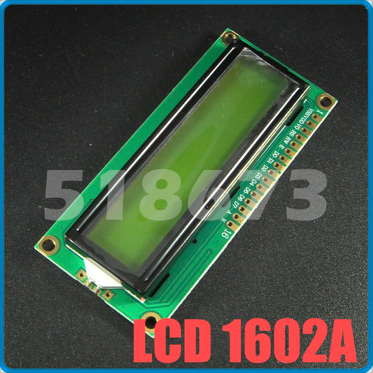 黄绿液晶模块1602 LCD1602A液晶屏LCD1602A LCD-1602-5V 5V黑字体带背光